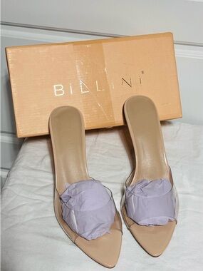 NWT Billini Xayana Nude Peep Toe Mule size 9